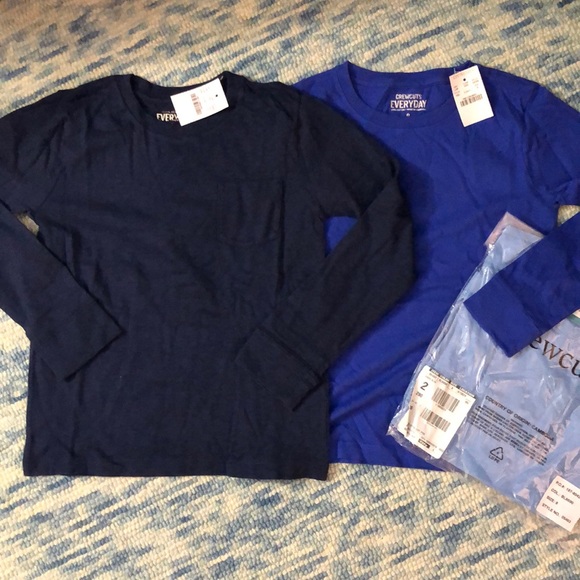 J.Crew boy size 8 blue long sleeve tees NWTS (3)